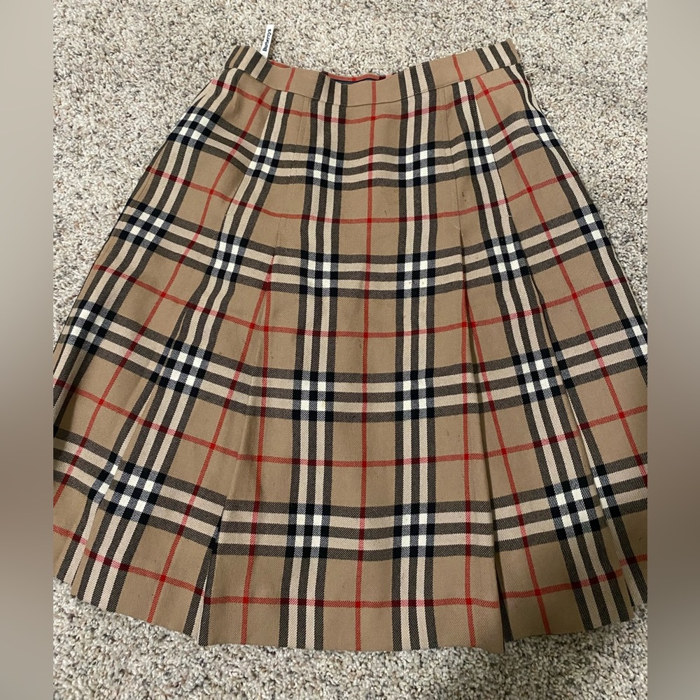 Burberry Pleaded Wool Skirt